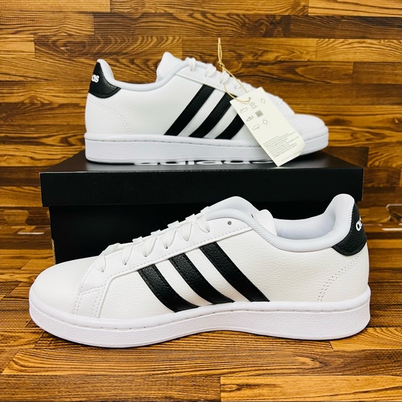 Adidas Grand Court Women’s Athletic Tennis Sneaker Casual Black White Shoe #483 - Picture 2 of 5